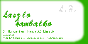 laszlo hambalko business card
