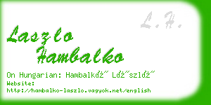 laszlo hambalko business card